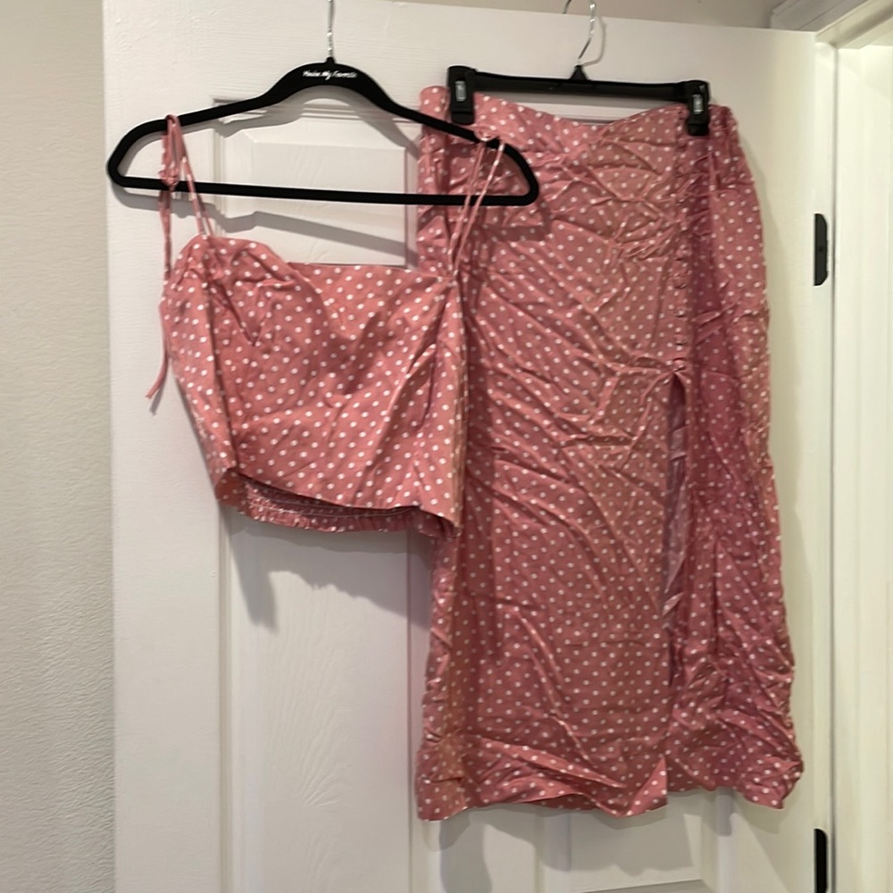 Zara Matching Polka Dot Top and Skirt Set (XL)